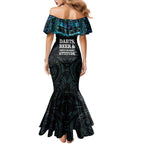 Personalized New Zealand Darts Beer Family Matching Mermaid Dress and Hawaiian Shirt Paua Shell Aotearoa Maori Tattoo - Aussie Hoodie