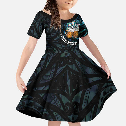 Personalized New Zealand Darts Beer Family Matching Off The Shoulder Long Sleeve Dress and Hawaiian Shirt Paua Shell Aotearoa Maori Tattoo - Aussie Hoodie