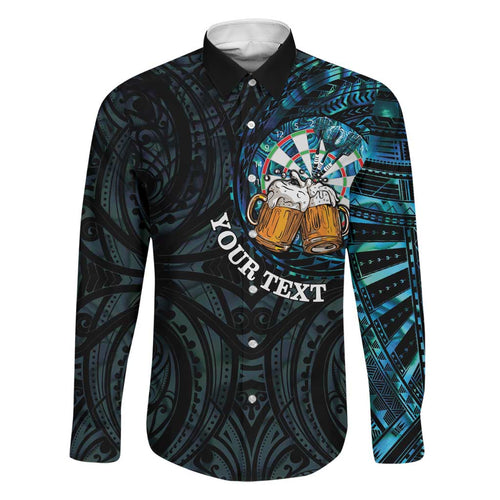 Personalized New Zealand Darts Beer Family Matching Off Shoulder Short Dress and Hawaiian Shirt Paua Shell Aotearoa Maori Tattoo - Aussie Hoodie