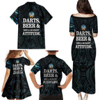 Personalized New Zealand Darts Beer Family Matching Puletasi and Hawaiian Shirt Paua Shell Aotearoa Maori Tattoo - Aussie Hoodie