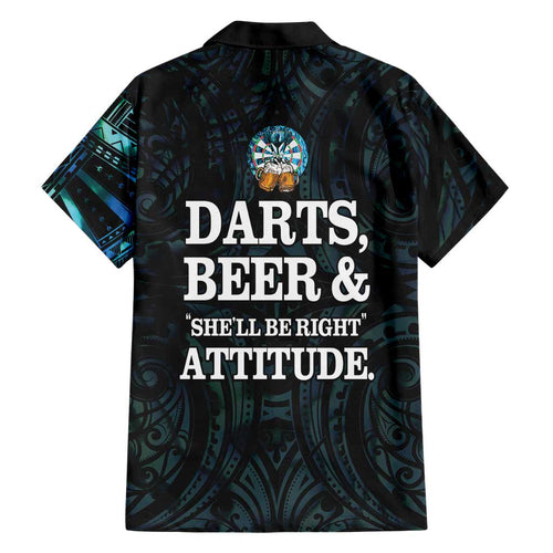 Personalized New Zealand Darts Beer Family Matching Puletasi and Hawaiian Shirt Paua Shell Aotearoa Maori Tattoo - Aussie Hoodie