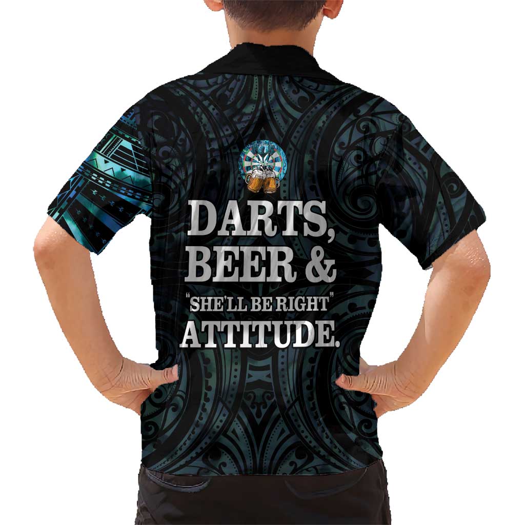 Personalized New Zealand Darts Beer Family Matching Short Sleeve Bodycon Dress and Hawaiian Shirt Paua Shell Aotearoa Maori Tattoo - Aussie Hoodie