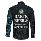 Personalized New Zealand Darts Beer Family Matching Short Sleeve Bodycon Dress and Hawaiian Shirt Paua Shell Aotearoa Maori Tattoo - Aussie Hoodie
