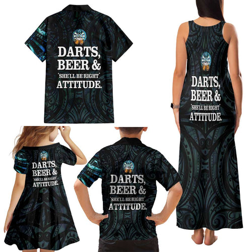Personalized New Zealand Darts Beer Family Matching Tank Maxi Dress and Hawaiian Shirt Paua Shell Aotearoa Maori Tattoo - Aussie Hoodie