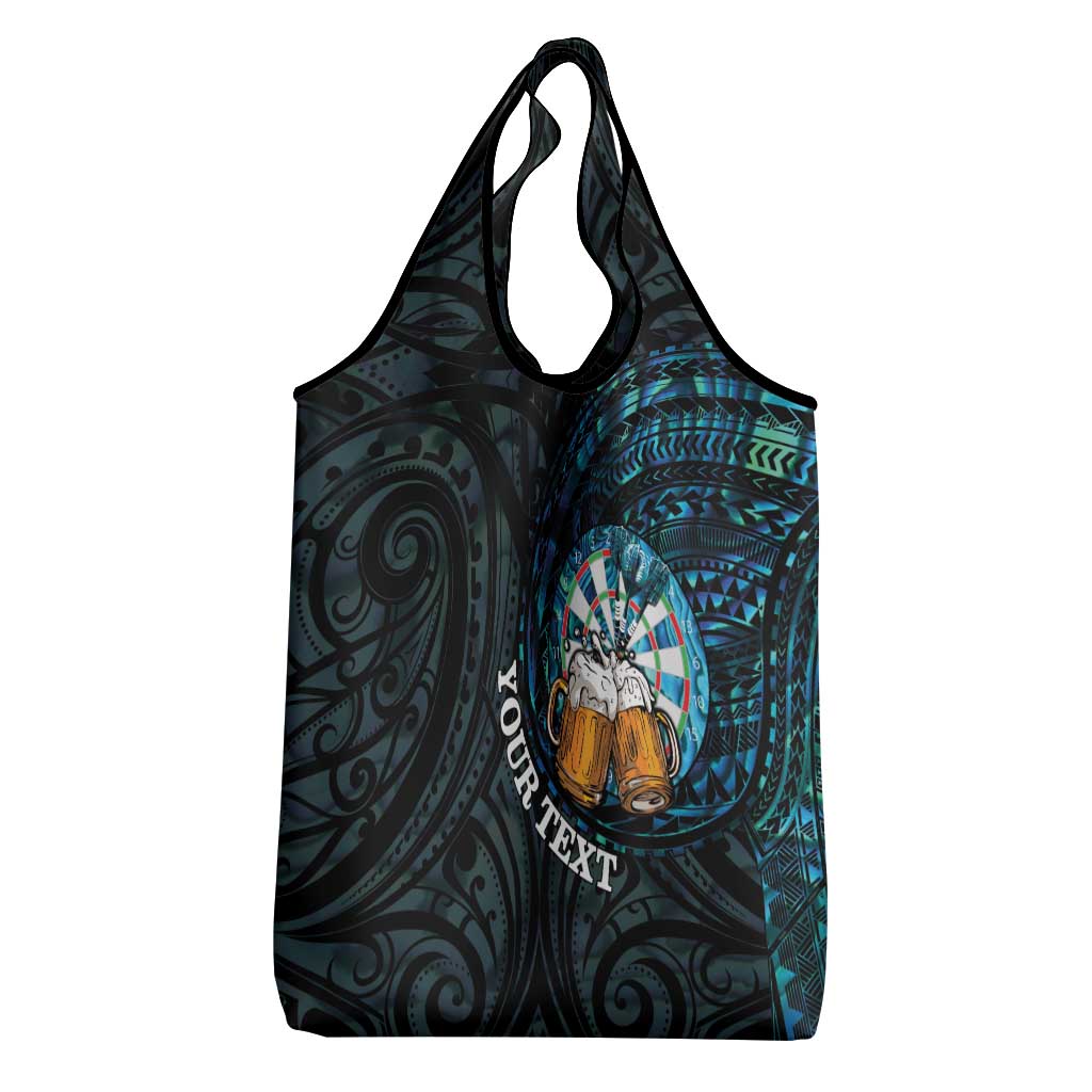 Personalized New Zealand Darts Beer Grocery Bag Paua Shell Aotearoa Maori Tattoo - Aussie Hoodie