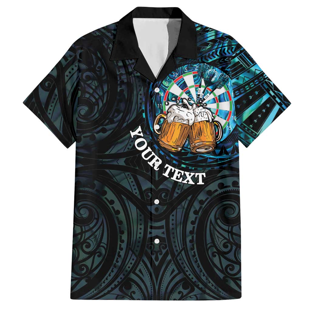 Personalized New Zealand Darts Beer Hawaiian Shirt Paua Shell Aotearoa Maori Tattoo - Aussie Hoodie