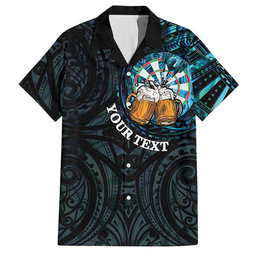 Personalized New Zealand Darts Beer Hawaiian Shirt Paua Shell Aotearoa Maori Tattoo - Aussie Hoodie
