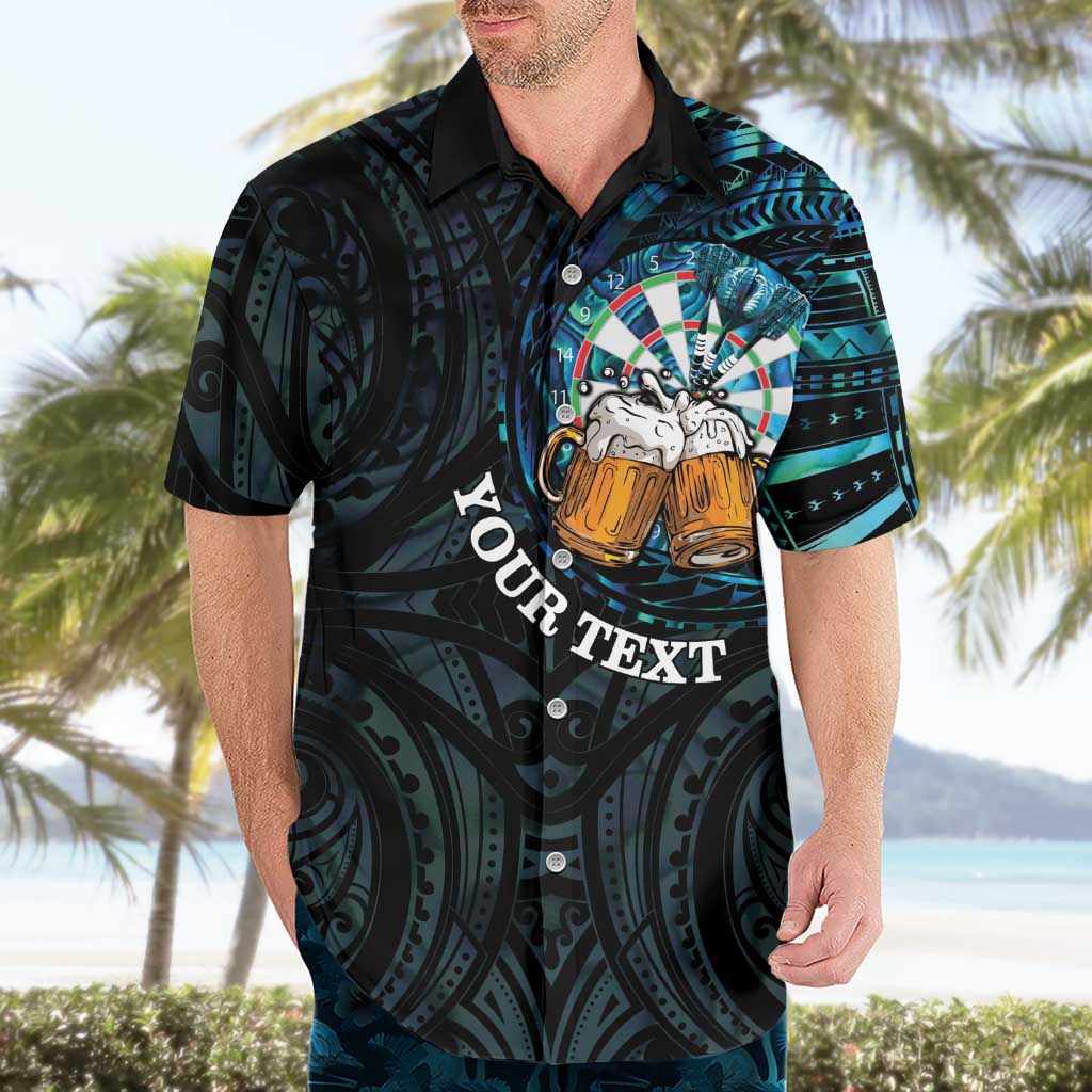 Personalized New Zealand Darts Beer Hawaiian Shirt Paua Shell Aotearoa Maori Tattoo - Aussie Hoodie