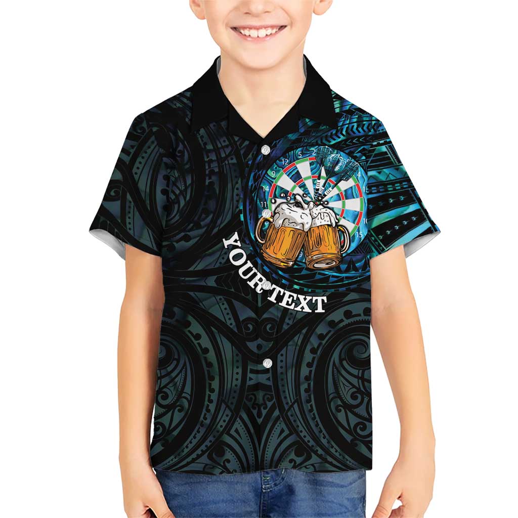 Personalized New Zealand Darts Beer Hawaiian Shirt Paua Shell Aotearoa Maori Tattoo - Aussie Hoodie