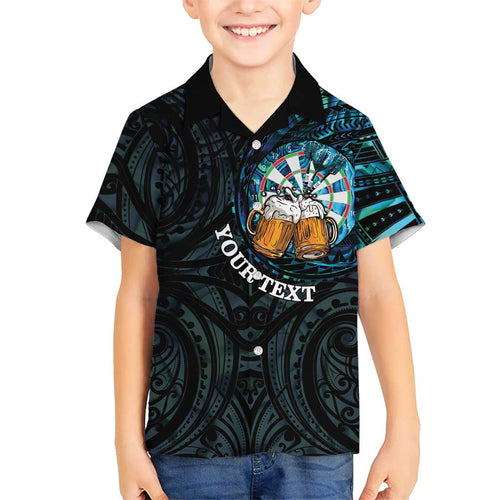 Personalized New Zealand Darts Beer Hawaiian Shirt Paua Shell Aotearoa Maori Tattoo - Aussie Hoodie