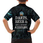 Personalized New Zealand Darts Beer Hawaiian Shirt Paua Shell Aotearoa Maori Tattoo - Aussie Hoodie