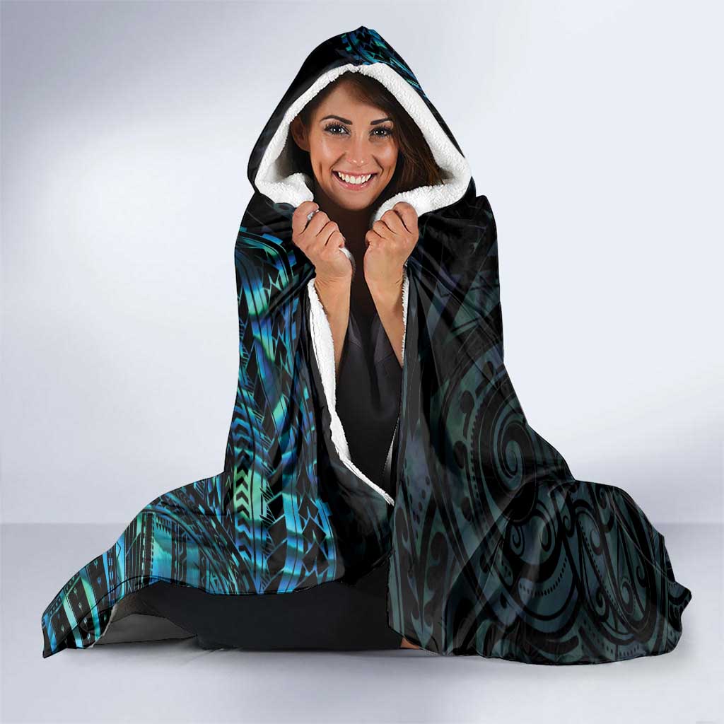 Personalized New Zealand Darts Beer Hooded Blanket Paua Shell Aotearoa Maori Tattoo - Aussie Hoodie