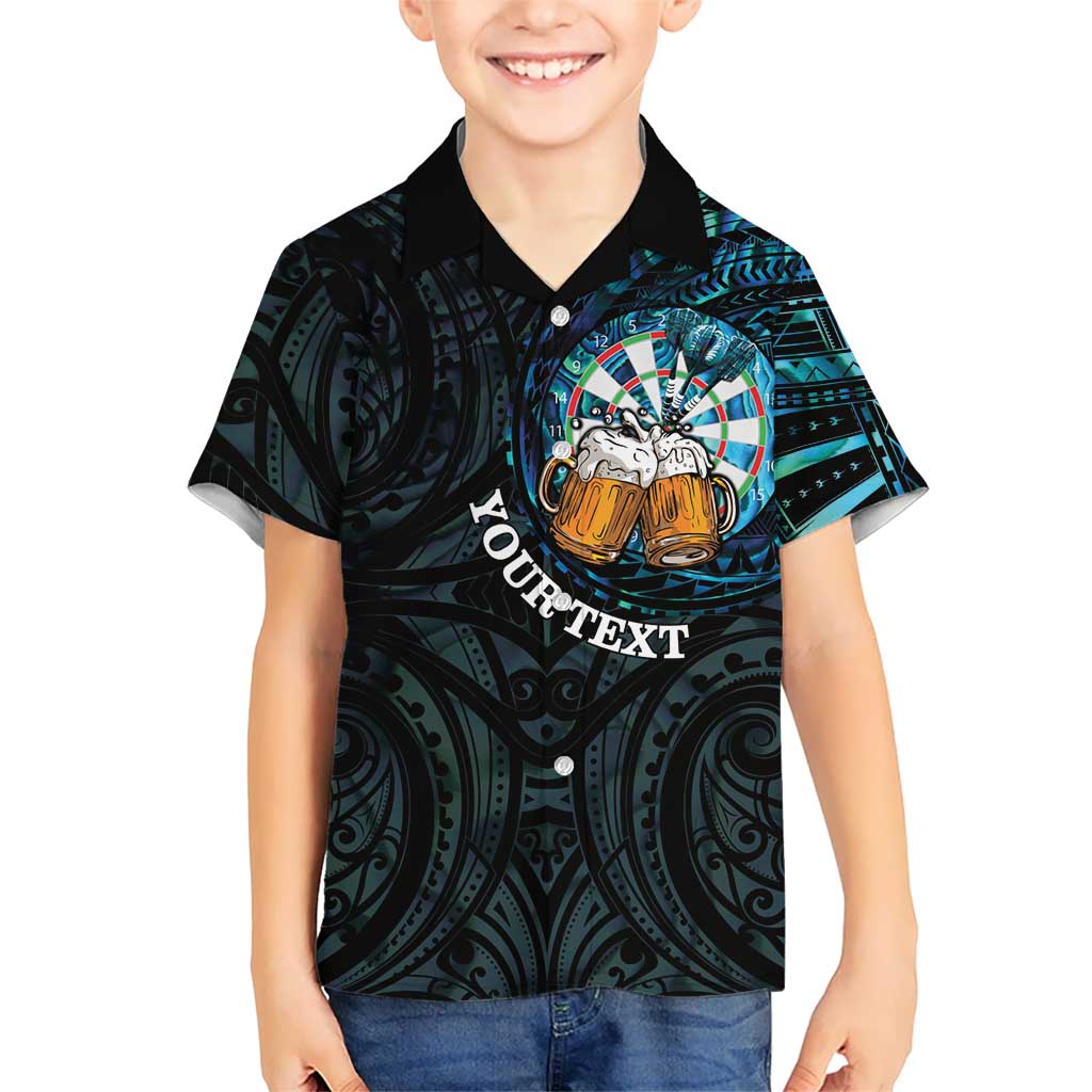 Personalized New Zealand Darts Beer Kid Hawaiian Shirt Paua Shell Aotearoa Maori Tattoo - Aussie Hoodie