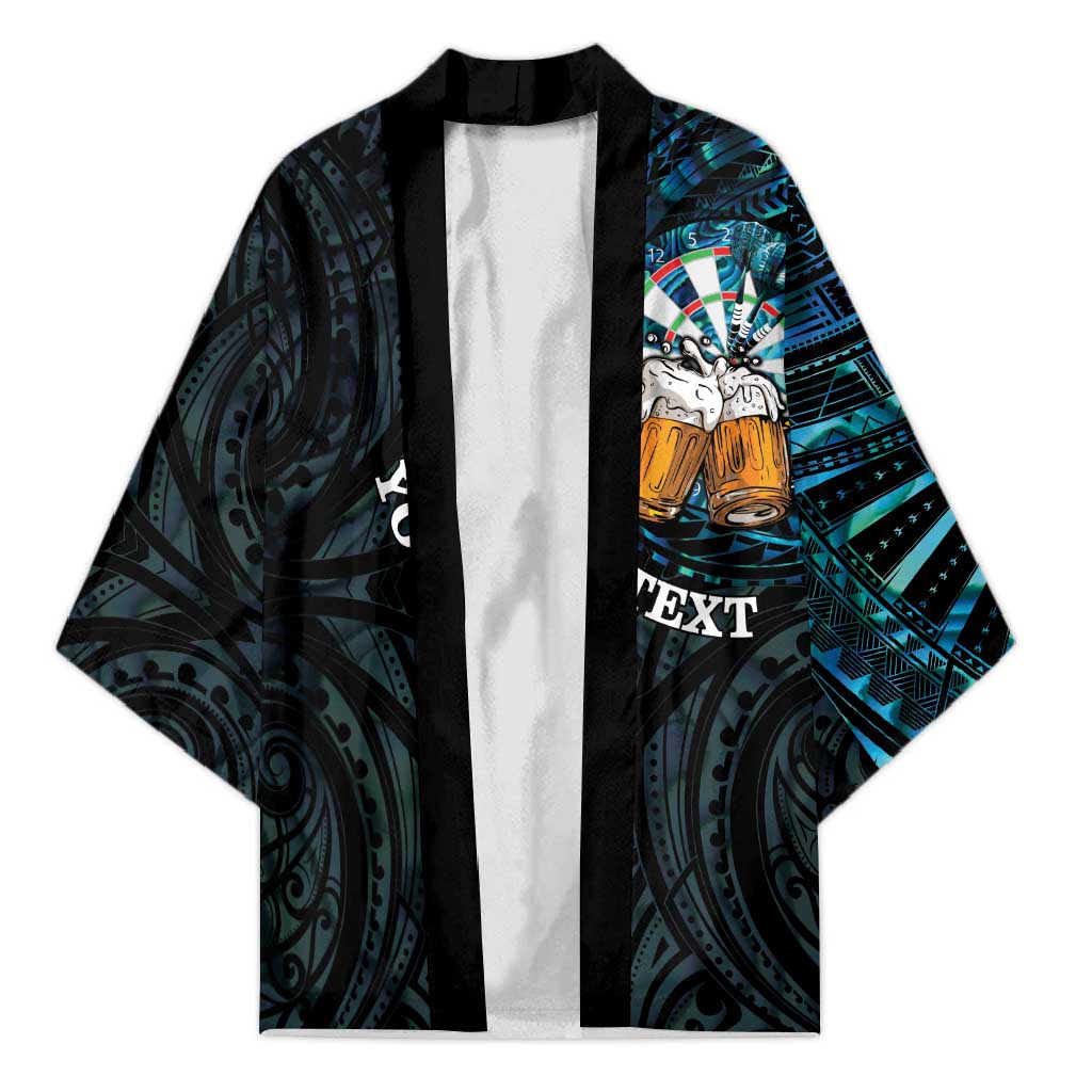 Personalized New Zealand Darts Beer Kimono Paua Shell Aotearoa Maori Tattoo - Aussie Hoodie