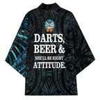 Personalized New Zealand Darts Beer Kimono Paua Shell Aotearoa Maori Tattoo - Aussie Hoodie