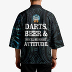 Personalized New Zealand Darts Beer Kimono Paua Shell Aotearoa Maori Tattoo - Aussie Hoodie