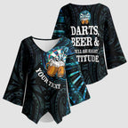 Personalized New Zealand Darts Beer Kimono Sleeve Blouse Paua Shell Aotearoa Maori Tattoo - Aussie Hoodie