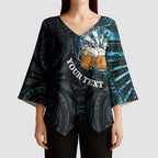 Personalized New Zealand Darts Beer Kimono Sleeve Blouse Paua Shell Aotearoa Maori Tattoo - Aussie Hoodie