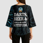 Personalized New Zealand Darts Beer Kimono Sleeve Blouse Paua Shell Aotearoa Maori Tattoo - Aussie Hoodie