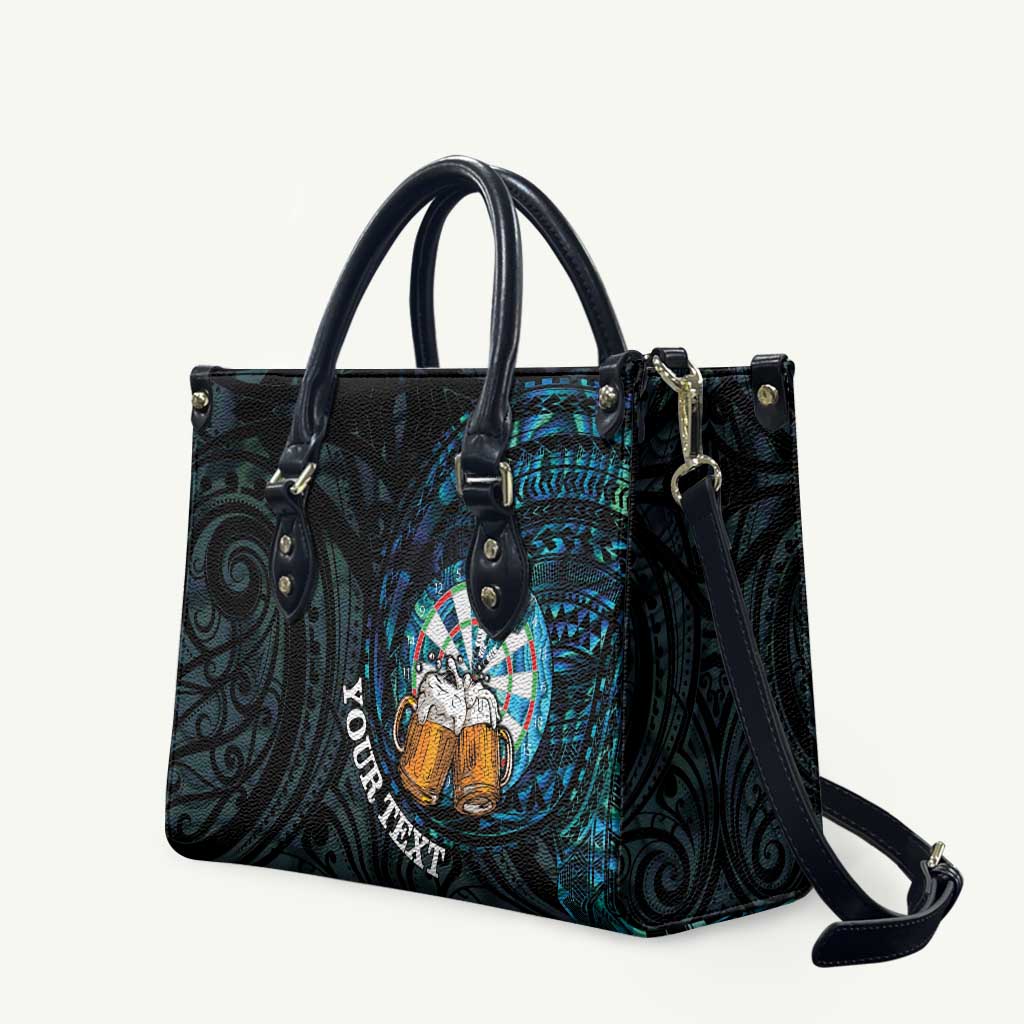 Personalized New Zealand Darts Beer Leather Bag Paua Shell Aotearoa Maori Tattoo - Aussie Hoodie