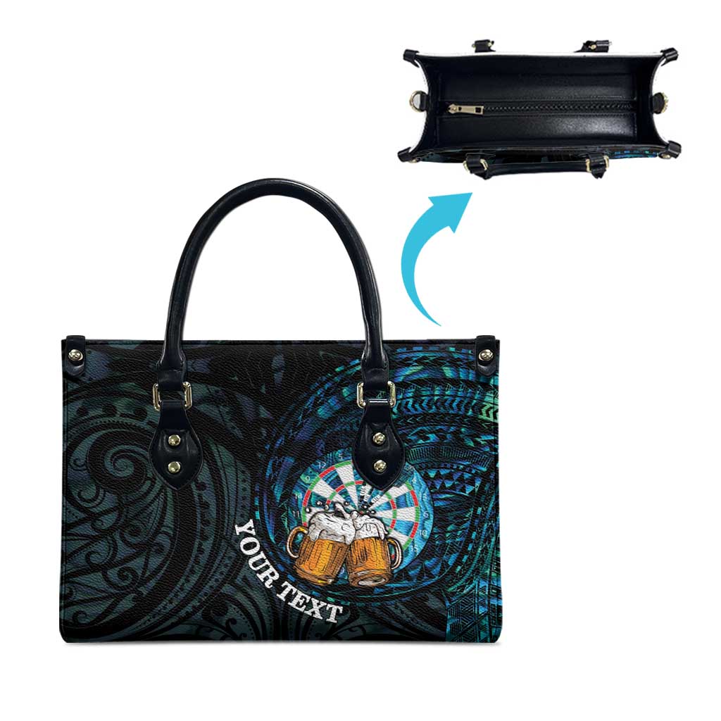 Personalized New Zealand Darts Beer Leather Bag Paua Shell Aotearoa Maori Tattoo - Aussie Hoodie