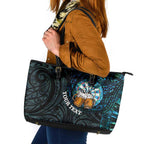Personalized New Zealand Darts Beer Leather Tote Bag Paua Shell Aotearoa Maori Tattoo - Aussie Hoodie