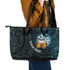 Personalized New Zealand Darts Beer Leather Tote Bag Paua Shell Aotearoa Maori Tattoo - Aussie Hoodie