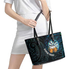 Personalized New Zealand Darts Beer Leather Tote Bag Paua Shell Aotearoa Maori Tattoo - Aussie Hoodie