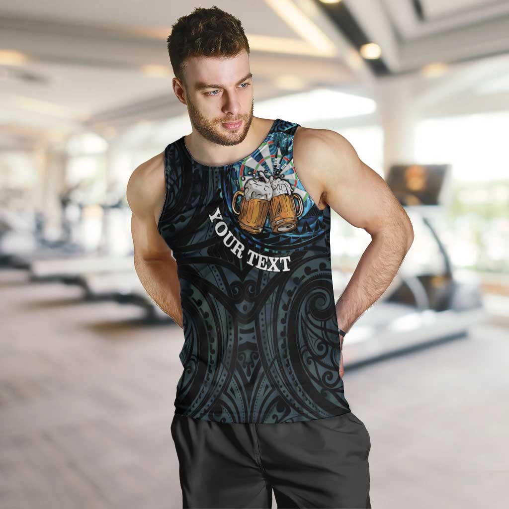 Personalized New Zealand Darts Beer Men Tank Top Paua Shell Aotearoa Maori Tattoo - Aussie Hoodie