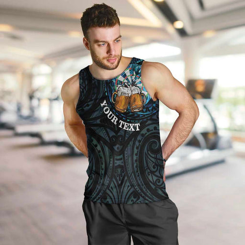Personalized New Zealand Darts Beer Men Tank Top Paua Shell Aotearoa Maori Tattoo - Aussie Hoodie