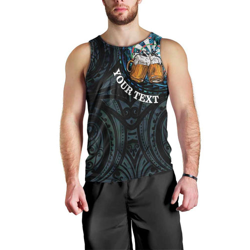 Personalized New Zealand Darts Beer Men Tank Top Paua Shell Aotearoa Maori Tattoo - Aussie Hoodie
