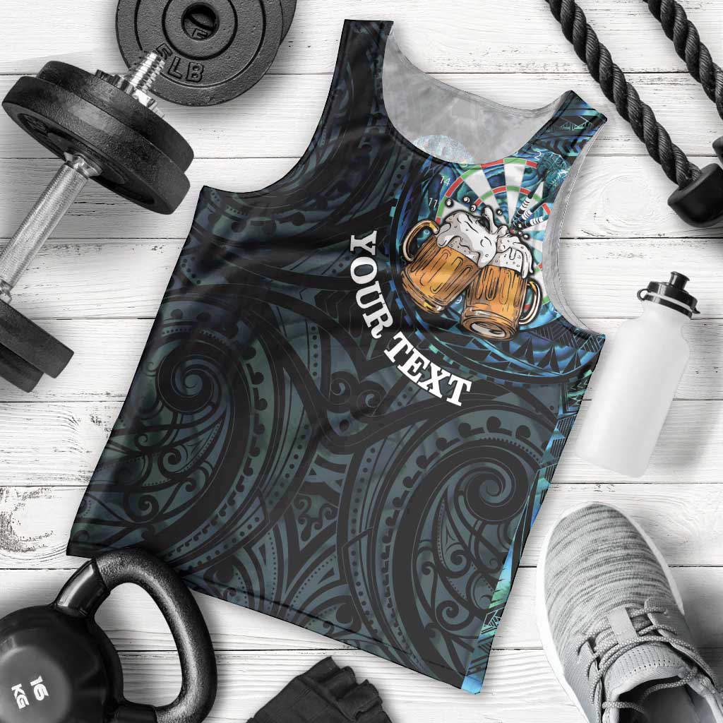 Personalized New Zealand Darts Beer Men Tank Top Paua Shell Aotearoa Maori Tattoo - Aussie Hoodie