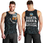 Personalized New Zealand Darts Beer Men Tank Top Paua Shell Aotearoa Maori Tattoo - Aussie Hoodie