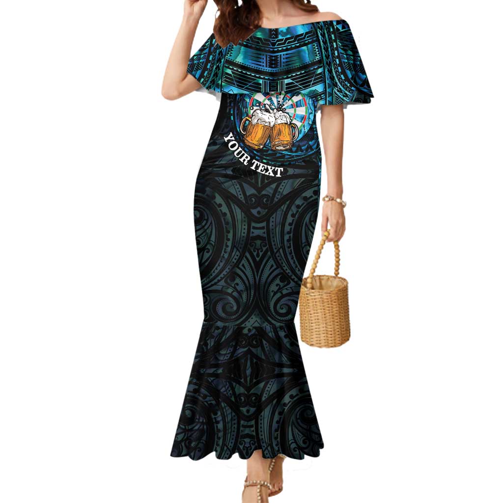 Personalized New Zealand Darts Beer Mermaid Dress Paua Shell Aotearoa Maori Tattoo - Aussie Hoodie