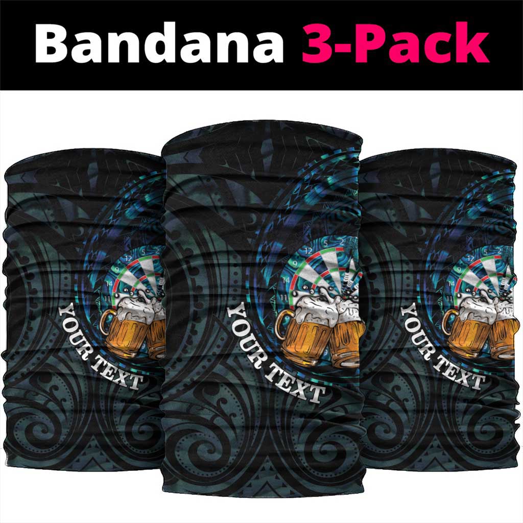 Personalized New Zealand Darts Beer Neck Gaiter Paua Shell Aotearoa Maori Tattoo - Aussie Hoodie