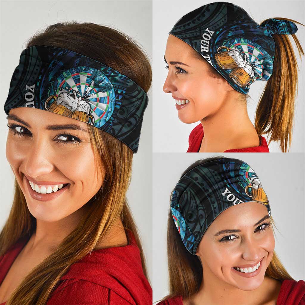 Personalized New Zealand Darts Beer Neck Gaiter Paua Shell Aotearoa Maori Tattoo - Aussie Hoodie