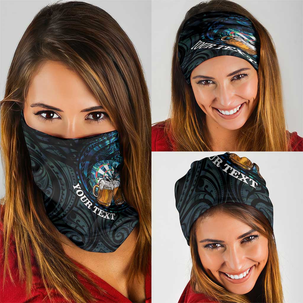Personalized New Zealand Darts Beer Neck Gaiter Paua Shell Aotearoa Maori Tattoo - Aussie Hoodie