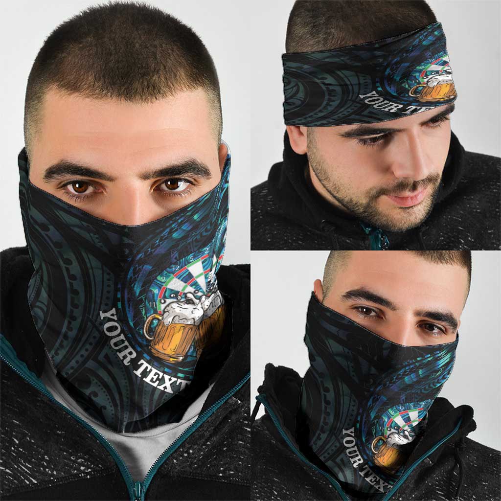 Personalized New Zealand Darts Beer Neck Gaiter Paua Shell Aotearoa Maori Tattoo - Aussie Hoodie