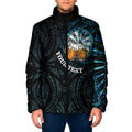 Personalized New Zealand Darts Beer Padded Jacket Paua Shell Aotearoa Maori Tattoo - Aussie Hoodie
