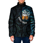 Personalized New Zealand Darts Beer Padded Jacket Paua Shell Aotearoa Maori Tattoo - Aussie Hoodie