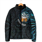 Personalized New Zealand Darts Beer Padded Jacket Paua Shell Aotearoa Maori Tattoo - Aussie Hoodie