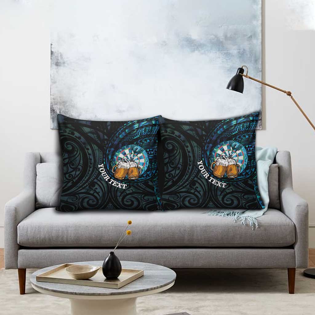 Personalized New Zealand Darts Beer Pillow Cover Paua Shell Aotearoa Maori Tattoo - Aussie Hoodie