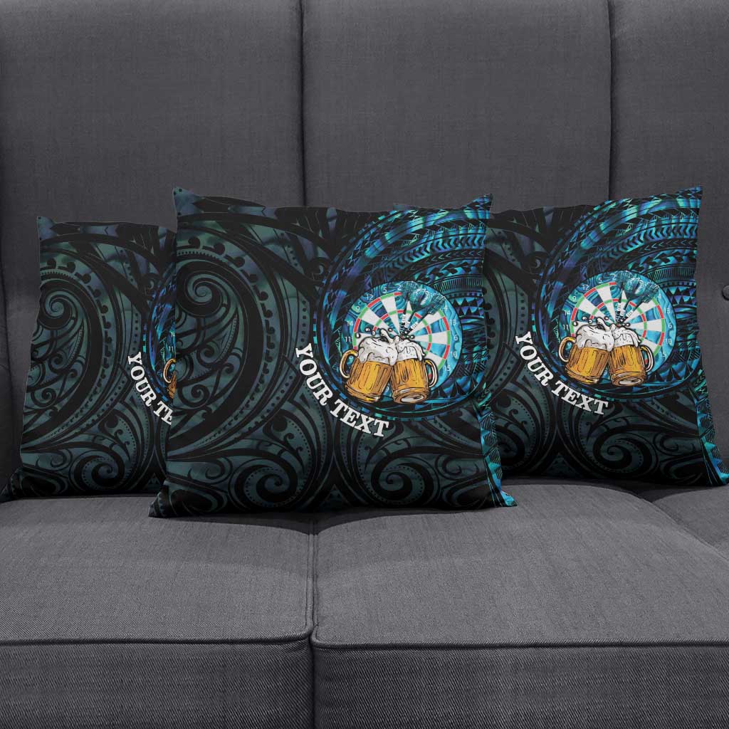 Personalized New Zealand Darts Beer Pillow Cover Paua Shell Aotearoa Maori Tattoo - Aussie Hoodie
