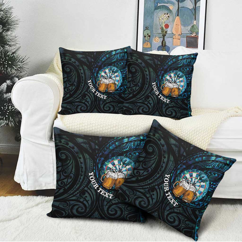 Personalized New Zealand Darts Beer Pillow Cover Paua Shell Aotearoa Maori Tattoo - Aussie Hoodie