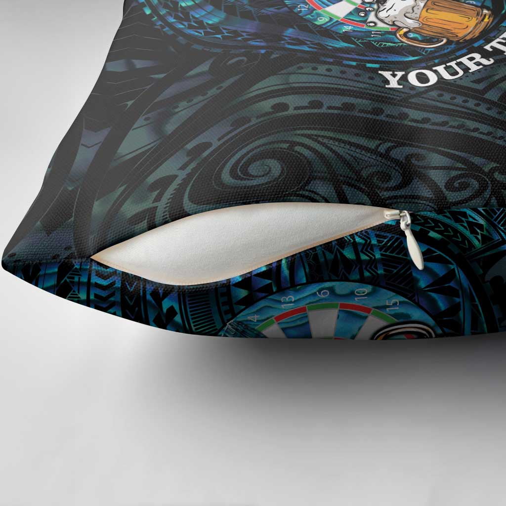 Personalized New Zealand Darts Beer Pillow Cover Paua Shell Aotearoa Maori Tattoo - Aussie Hoodie
