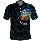 Personalized New Zealand Darts Beer Polo Shirt Paua Shell Aotearoa Maori Tattoo - Aussie Hoodie