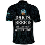 Personalized New Zealand Darts Beer Polo Shirt Paua Shell Aotearoa Maori Tattoo - Aussie Hoodie