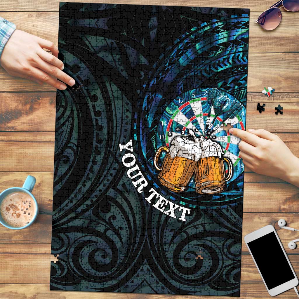 Personalized New Zealand Darts Beer Puzzle Paua Shell Aotearoa Maori Tattoo - Aussie Hoodie