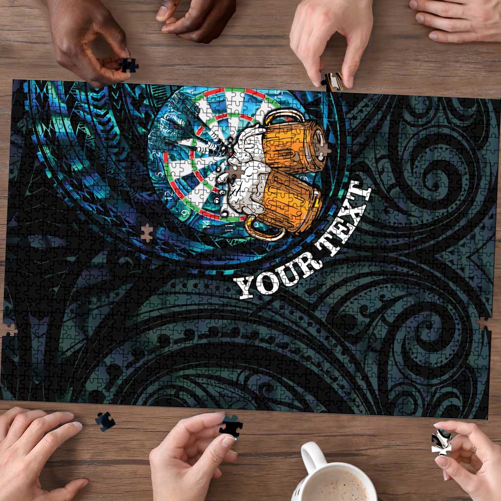 Personalized New Zealand Darts Beer Puzzle Paua Shell Aotearoa Maori Tattoo - Aussie Hoodie