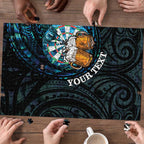 Personalized New Zealand Darts Beer Puzzle Paua Shell Aotearoa Maori Tattoo - Aussie Hoodie
